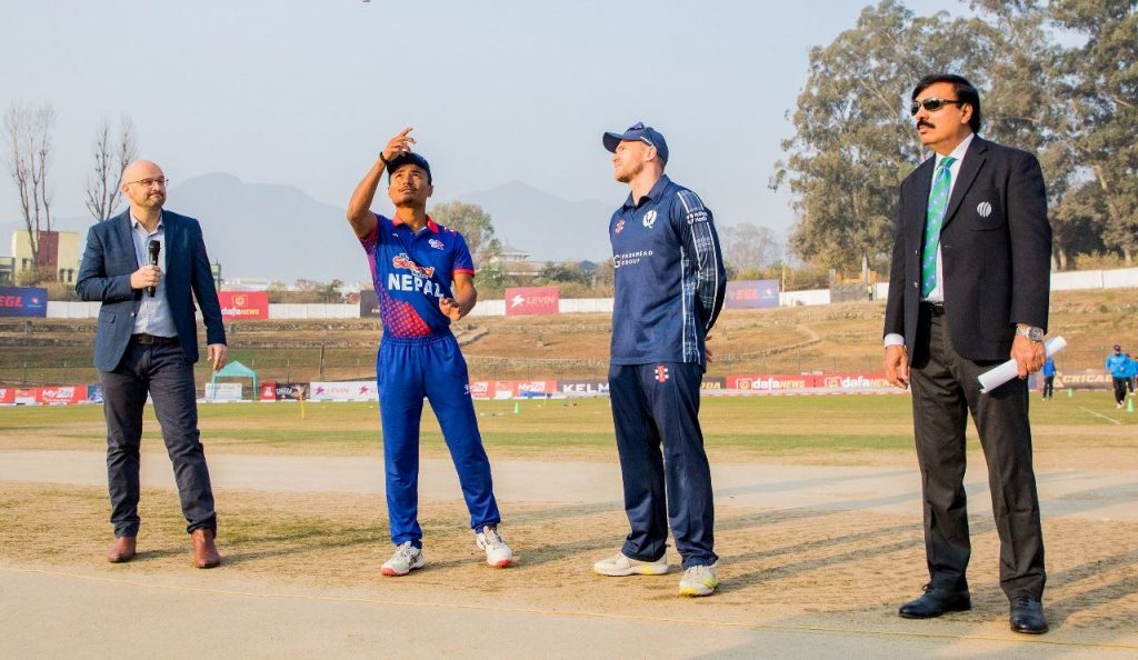 आइसिसी विश्वकप क्रिकेट : नेपालले टस जितेर फिल्डिङ गर्ने