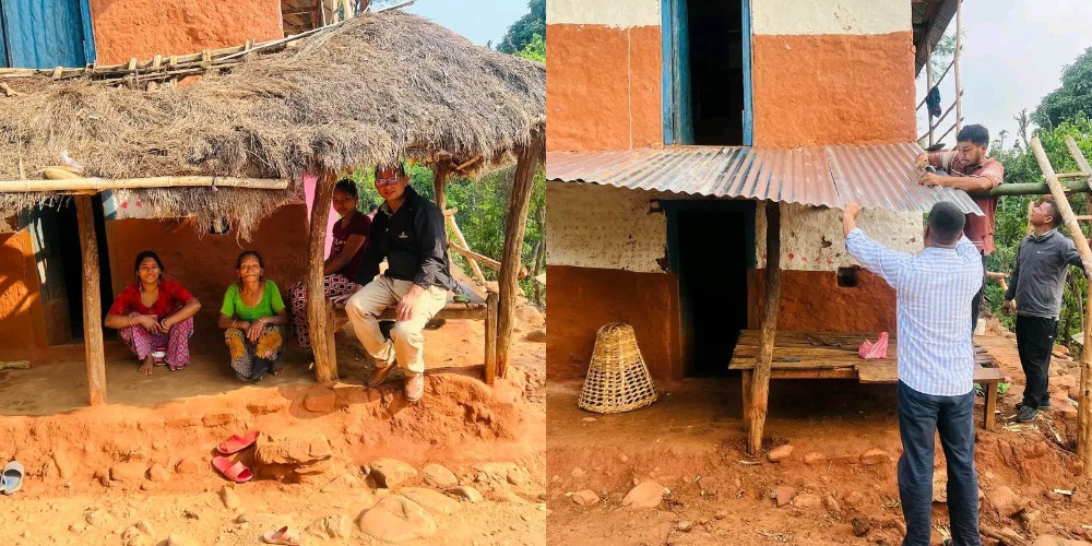 मनकारी वडा अध्यक्षदले गरे व्यक्तिगत रूपमा वडावासीकाे घरकाे पाली निर्माण